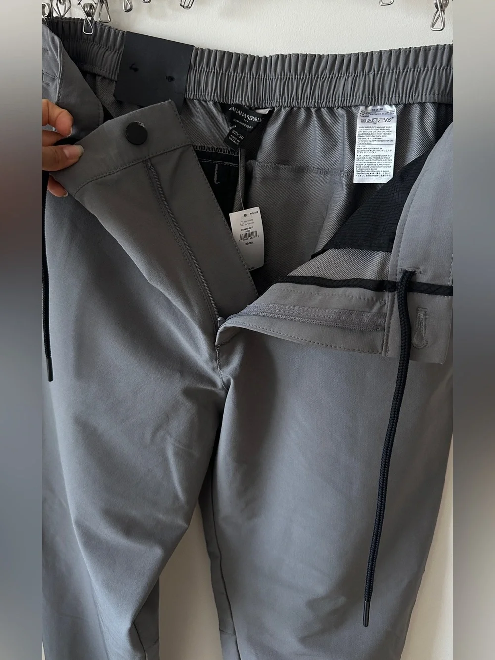 Banana Republic Light Gray Slim-Tapered Pants